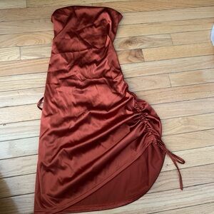 SHEIN Terracotta Satin Dress